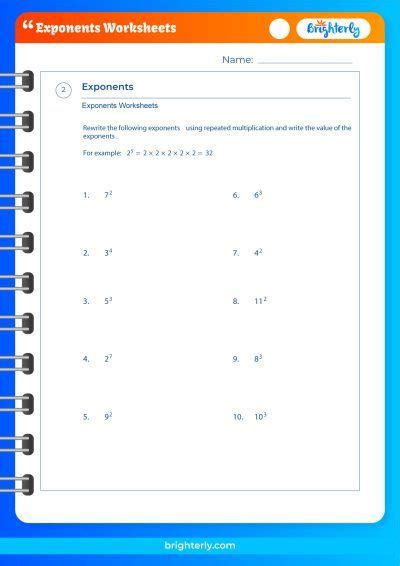 Exponents Show The Value Of The Exponents Worksheets Worksheets Library