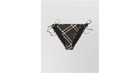 Burberry Side Tie Checkered Bikini Briefs In Green Lyst