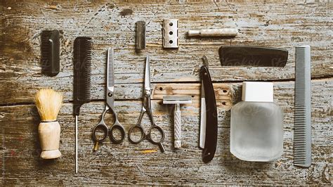 "Collection Of Barber's Tools" by Stocksy Contributor "B Krokodil ...