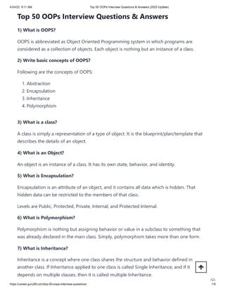 Oops Interview Questions Pdf