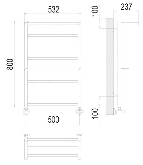 Полотенцесушитель водяной Terminus Анкона П8 500x800 4670078529978 ...