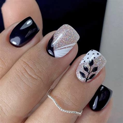 Amazon Pcs Black Press On Nails Short Square BHLFRH Nude Fake Nails Press Ons With