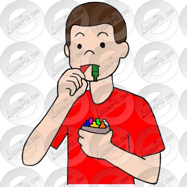 Eat Crayons Picture for Classroom / Therapy Use - Great Eat Crayons Clipart