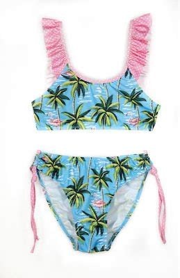 Παιδικό Εφηβικό Μαγιό TORTUE Κορίτσι Palm Trees Bikini Tres Chic