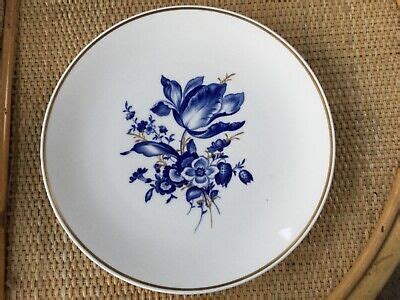 WANDTELLER TELLER MEISSEN Porzellan Aquatinta Blaue Blume Insekten Und