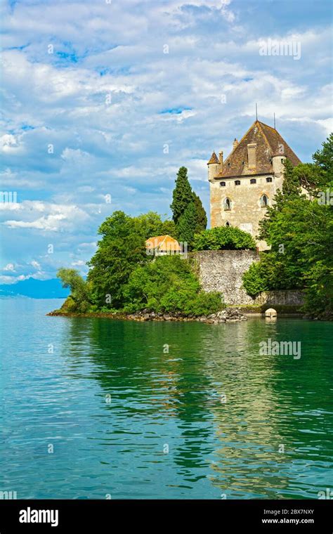 yvoire castle  res stock photography  images alamy