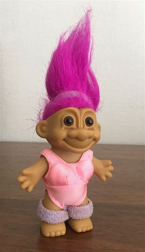 Vintage Russ Troll Doll Hot Pink Hair Gym Exercise Workout Troll Tall Etsy