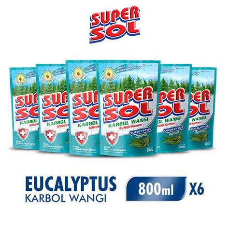 Jual Supersol Karbol Wangi Eucalyptus 800 Ml X 6 Pcs Shopee Indonesia