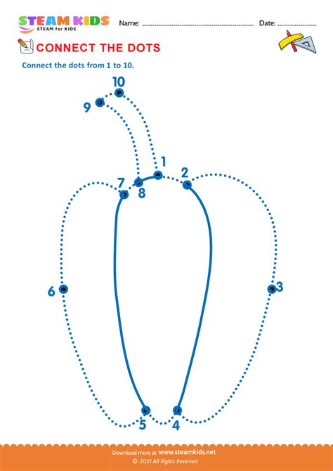 Free Math Worksheet - Connect the Dots - Worksheet 6 - STEAM KIDS