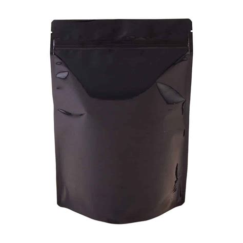 Oz Metallized Stand Up Pouch Black Pbfy Flexible Packaging