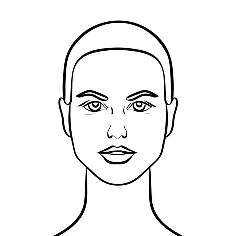Esboço De Rosto Feminino - Retrato de esboço abstrato de mulher Rosto feminino simples desenhado à ...