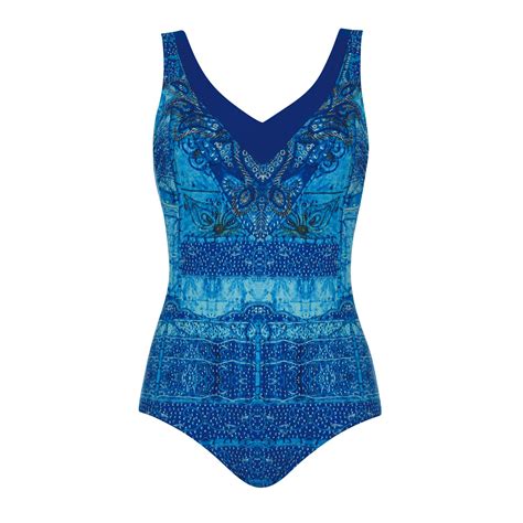 Sunflair Thick Strap One Piece Swimsuit Blue Multi Style Lingerie And Leisure