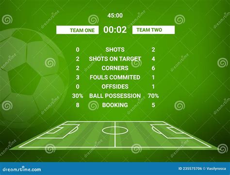Soccer Score Table With Background Of Football Stadium Vector