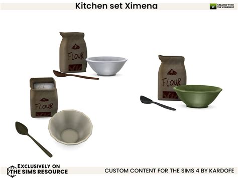 The Sims Resource Kardofe Kitchen Set Ximena Flour And Bowl