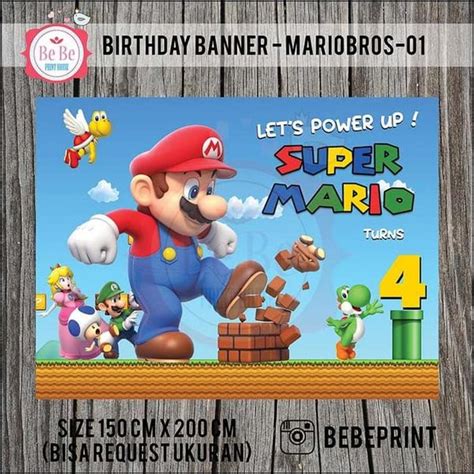 Mario Bros Backdrop Mario Bros Birthday Backdrop Mario Bros Banner