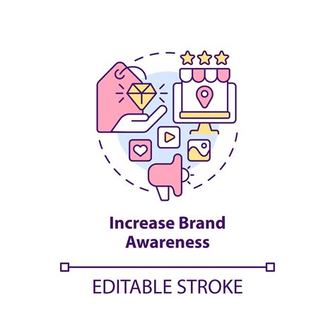 Increase Brand Awareness Concept Icon Social Media Advertising Goal