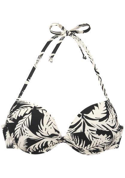Lascana Push Up Bikini Top Cassie Black Creme Cup B