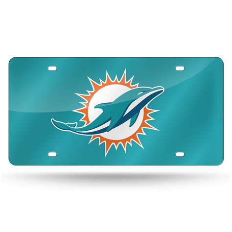 Rico Industries NFL Football Miami Dolphins Teal Color Laser Cut Tag 6