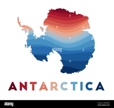 Antarctica Map Map Of The Country With Beautiful Geometric Waves In