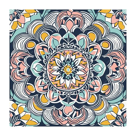 Premium Vector | Colorful mandala trendy textile pattern