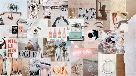 Beige Aesthetic Background Collage Laptop - Galuh Karnia458