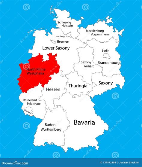 North Rhine-Westphalia Map Vector | CartoonDealer.com #125016029