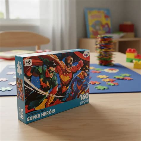 Quebra Cabeça Super Herois - Quebra Cabeça Infantil Super Heróis 160 Peças Educativo | Shopee Brasil