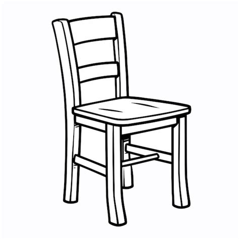 El Vector De Una Silla De Libro Para Colorear Dibujada A Mano Vector