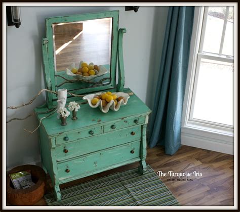 The Turquoise Iris Furniture And Art Mint Green Antique Dresser With