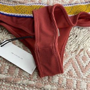 Elysiian Swim Swim Elysiian Swim High Cut Waisted Bali Cheeky Bikini Bottoms In Burgundy Sz