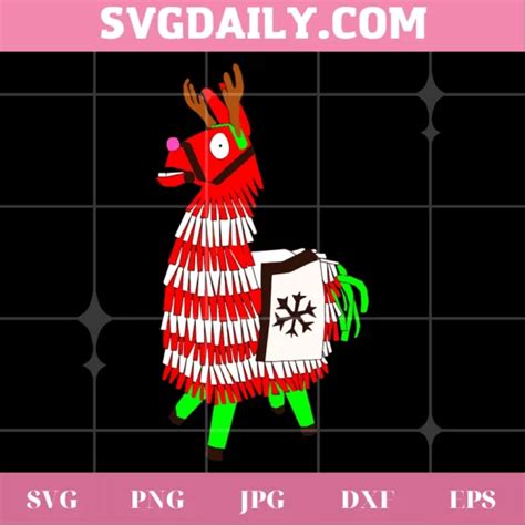 Fortnite Christmas Llama Clipart Svg Png Dxf Eps Cricut Silhouette