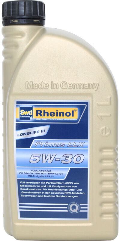 Swd Rheinol Primus LLX 5W-30 (1 l) ab 6,10 € | Preisvergleich bei idealo.de