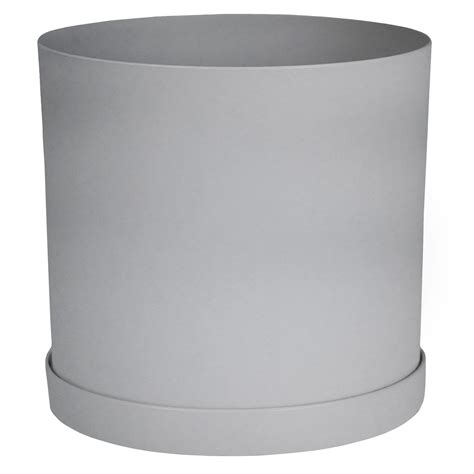 Amazon.com: Bloem Mathers Round Planter with Saucer Tray: 10" - Cement