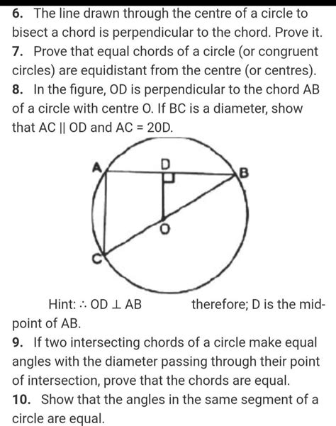 class 9 pls tell plss 6 the line drawn through the centre of a circle
