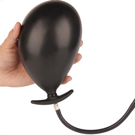 Super Large Inflatable Anal Plug Dildo Pump Anal Dilator Butt Sex Toy Black Pleasures Galore