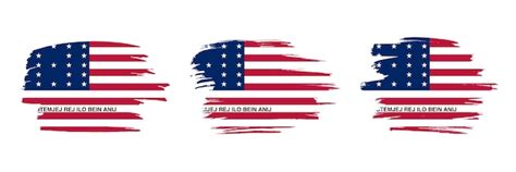 Premium Vector Set Of 3 Creative Brush Flag Of Bikini Atoll With Grungy Stroke Effect Modern