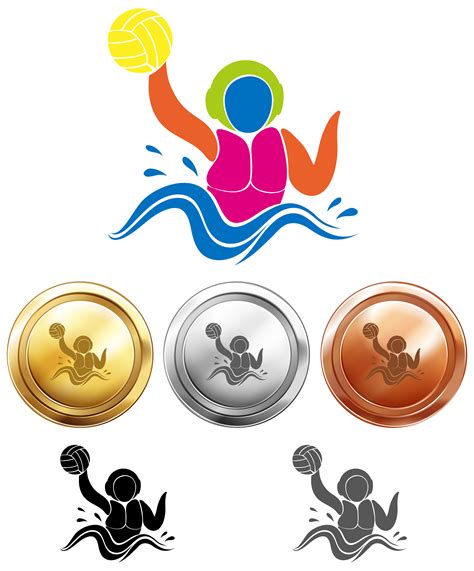 Water polo icon and sport medals 294548 Vector Art at Vecteezy