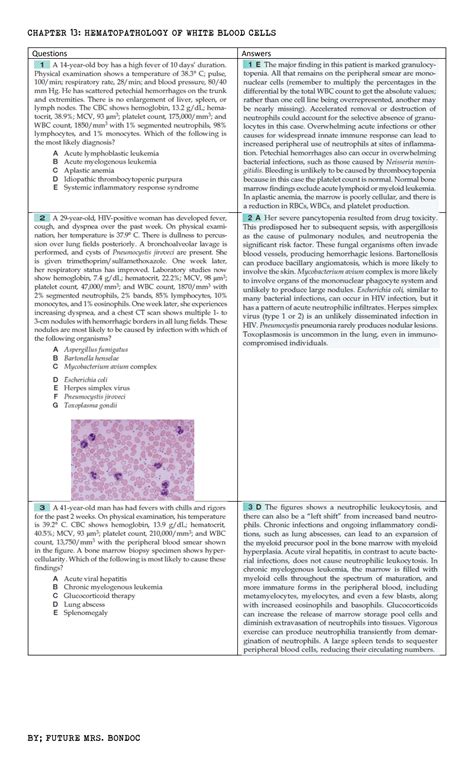 SOLUTION: hematopathology of white blood cells - Studypool