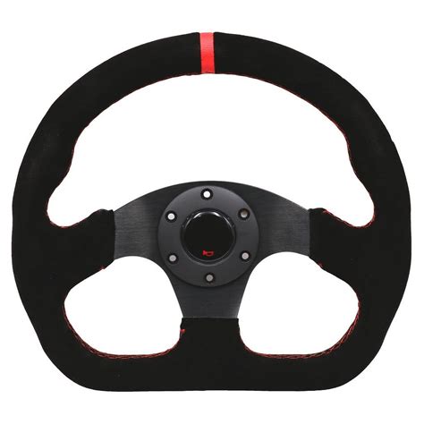 Universal Aftermarket Inch Racing Flat Red Suede Steering Wheel Artofit