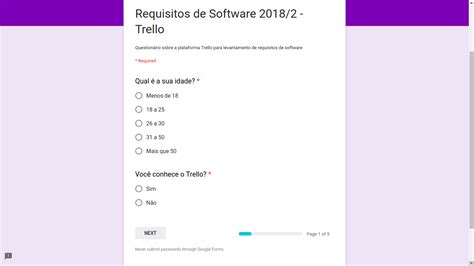 Questionario Google Form