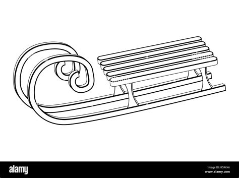 Schlitten H Lzernen Schlitten Silhouette Umriss Vektor Symbol Icon