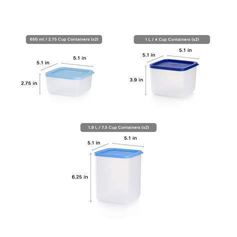 Tupperware Stacking Square Storage Set Dishwasher Safe