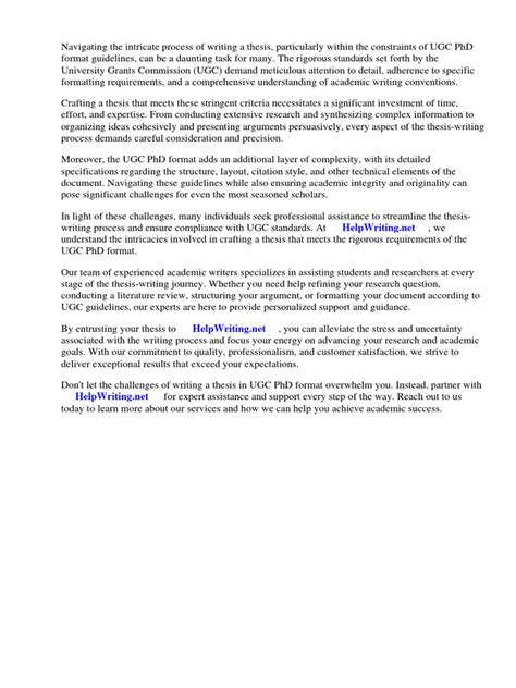 Ugc Phd Thesis Format Pdf