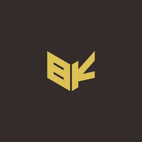 Bk Logo Letter Initial Logo Designs Template With Gold And Black