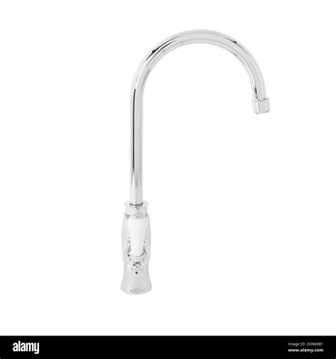 A Modern Faucet A Cold Hot Water Mixer Tap For The Bathroom Isolated On A White Background