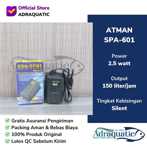 Jual Atman Spa Aqua Serene Air Pump Pompa Udara Aerator Aquarium