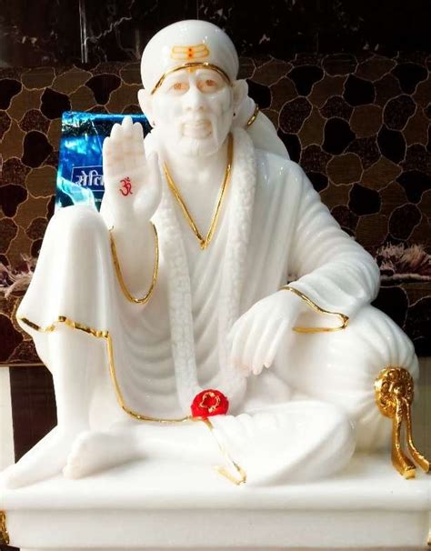 White Painted Marble Sai Baba Dwarka Mai Statue Size 12 At Best