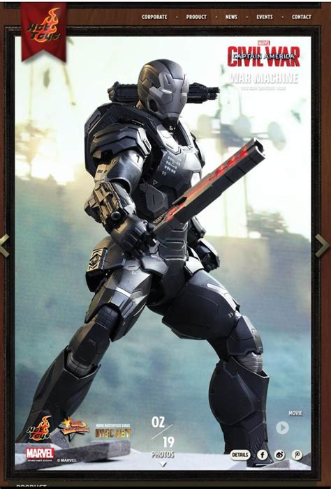 Hot Toys MMS344D15 Captain America Civil War 1 6th Scale War Machine Mark III Collectible