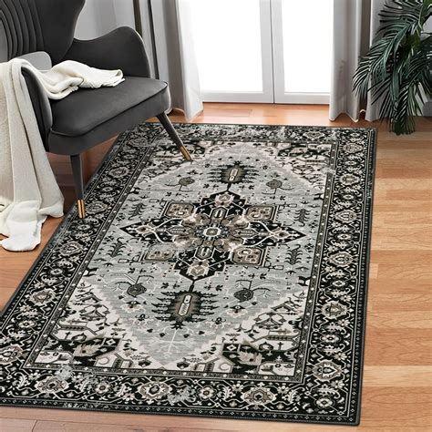 Amazon Lahome Boho Black Area Rugs X Washable Rugs For Bedroom