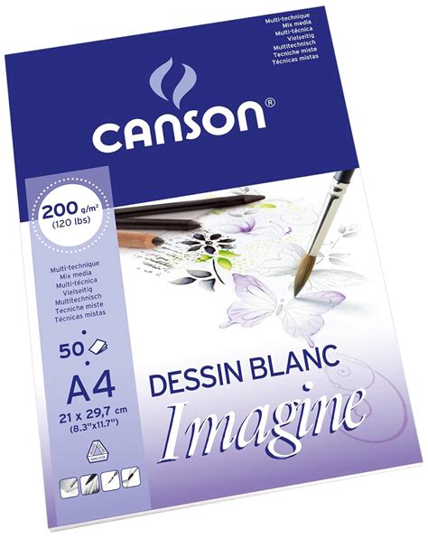Canson Imagine Mixed Media 200gsm paper, natural white, A1 pad ...